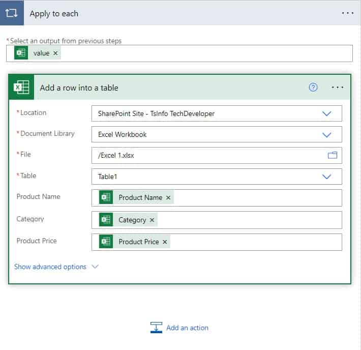 copy data from one excel to another excel in Power Automate