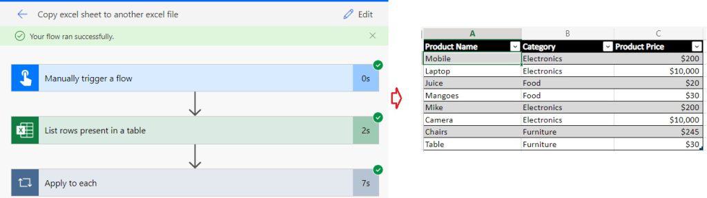 copy data from one excel to another excel in Power Automate