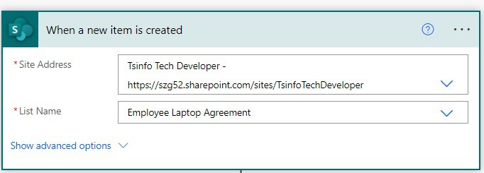 when an item is created sharepoint MIcrosoft power automate