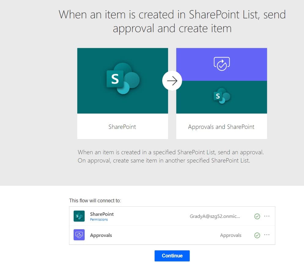 When an item is created in SharePoint list send approval and create item power automate