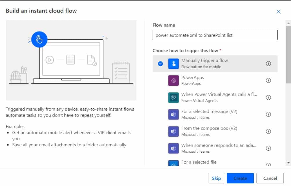 xml to sharepoint list in Power Automate