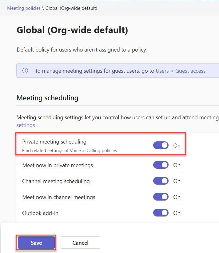 You don't have permissions to create private meeting