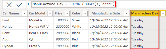 add a column with a same value in Power BI