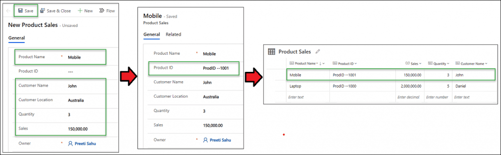 add auto number field in dataverse table form