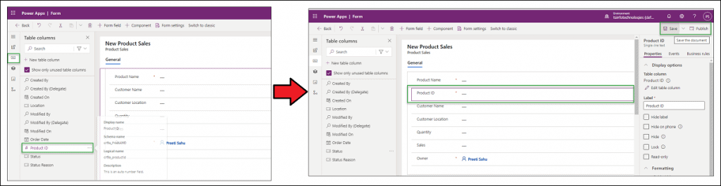 add autonumber field to dataverse table form