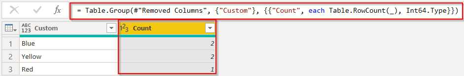 add column count rows using Power Query example