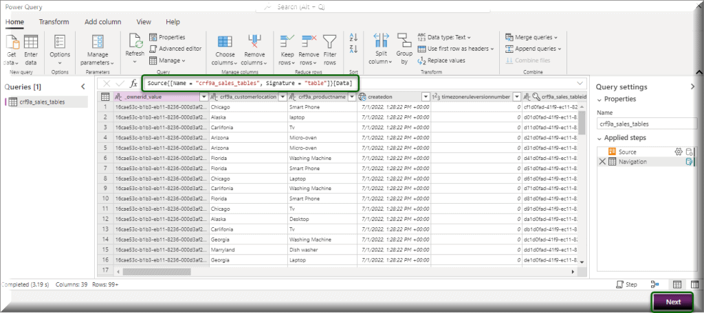 Add data to dataverse table in Power Apps using Power Query