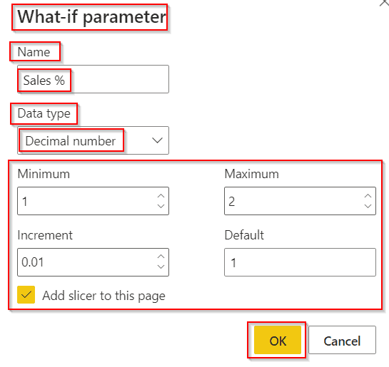 Add What if Parameter in Power BI example