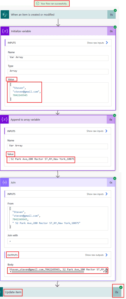 append multiple values to an array in Power Automate