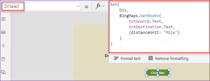 calculate distance in Power Apps