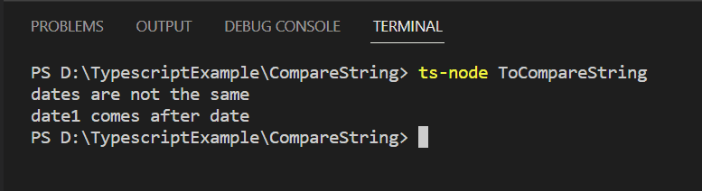 Compare two string dates in typescript