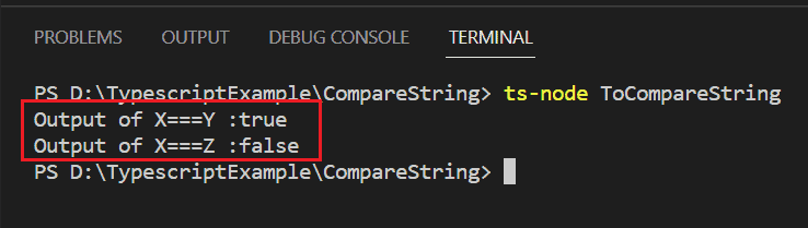 Compare two strings in typescript