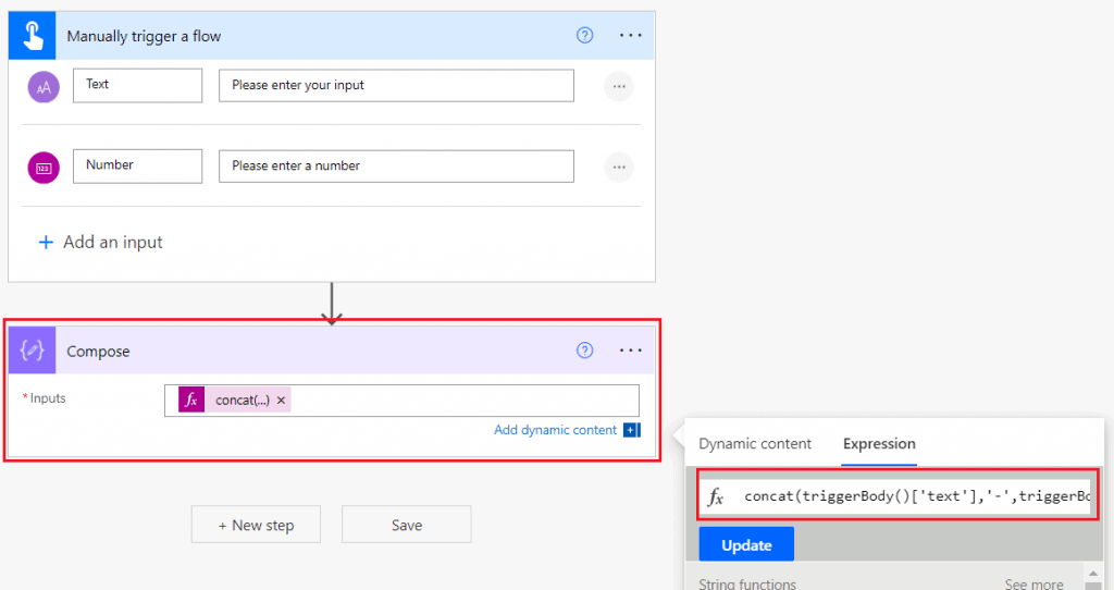 power automate concat