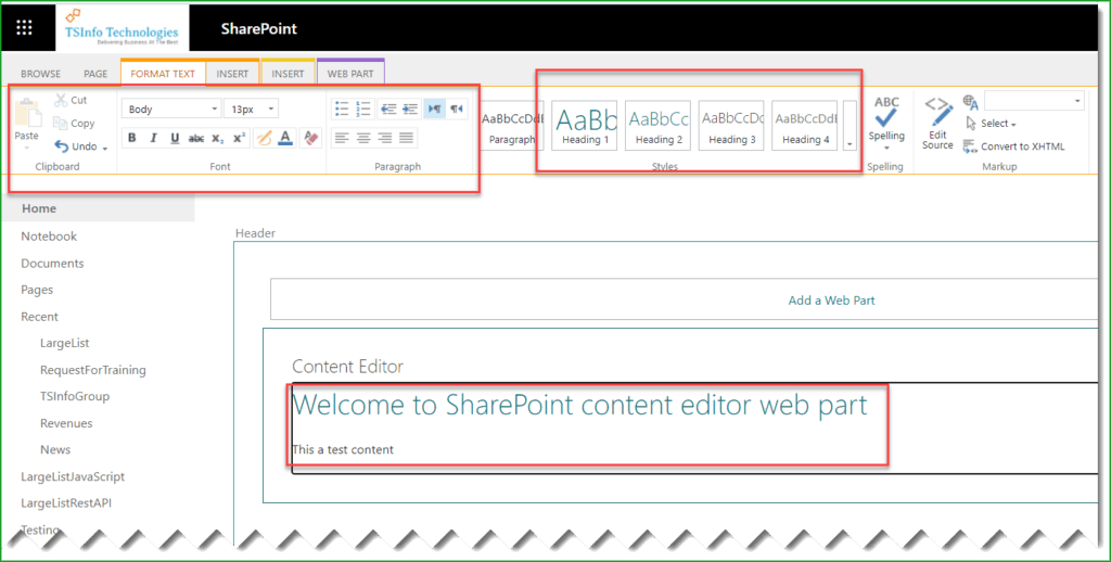 content editor in sharepoint