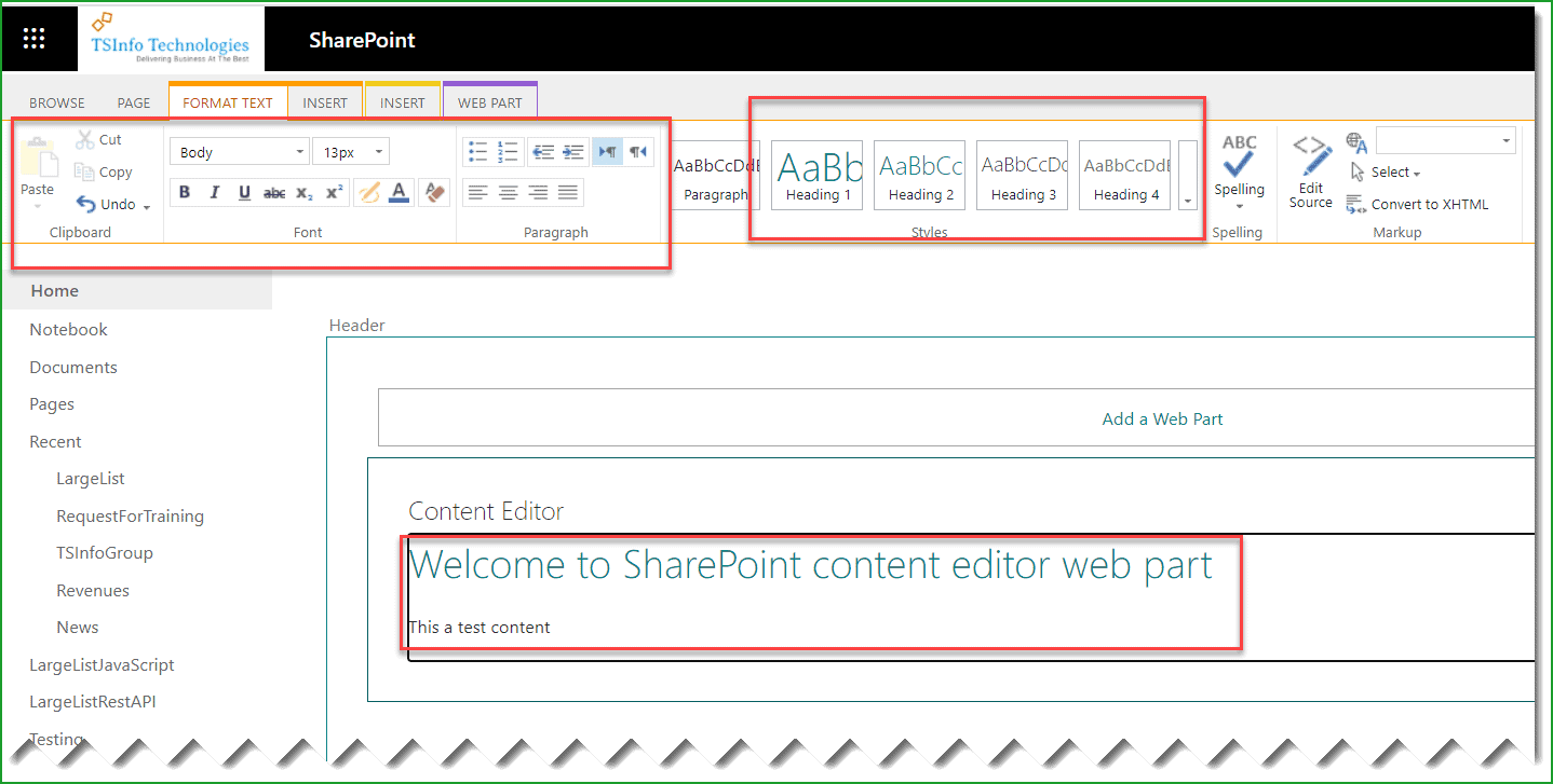 Content Editor Webpart in SharePoint Online