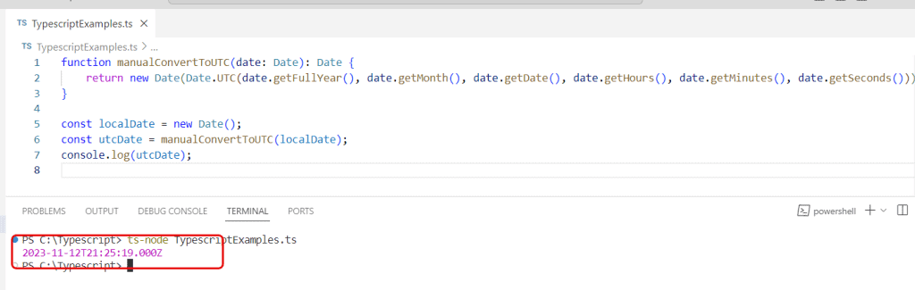 Convert Date to UTC in Typescript