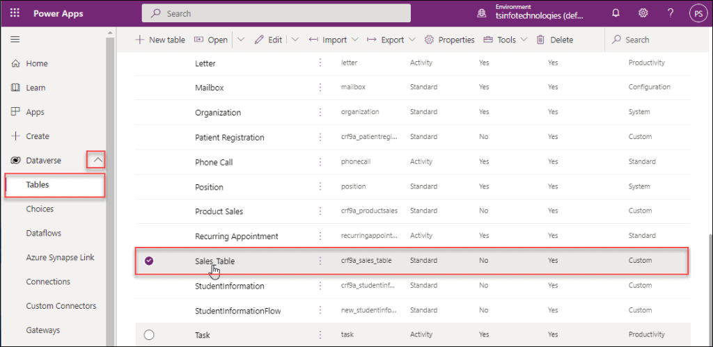 Copy Excel data in dataverse table