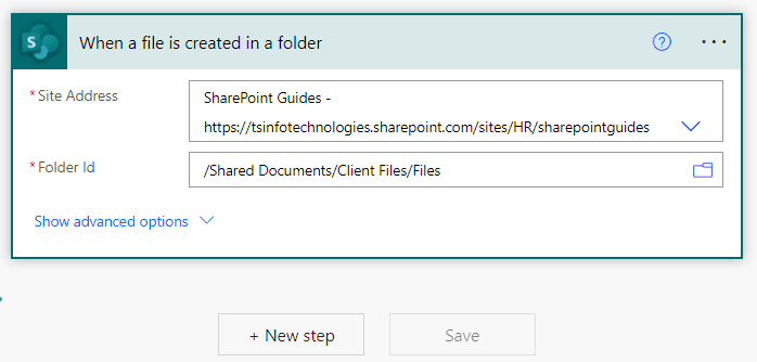 Copy files from SharePoint to SharePoint using Flow