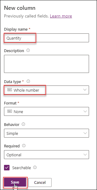 Create a custom table from excel in Dataverse