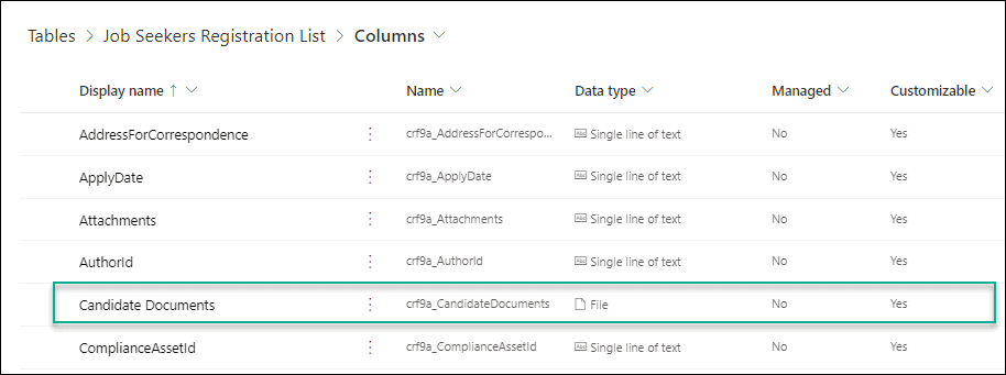 Create a Dataverse File field