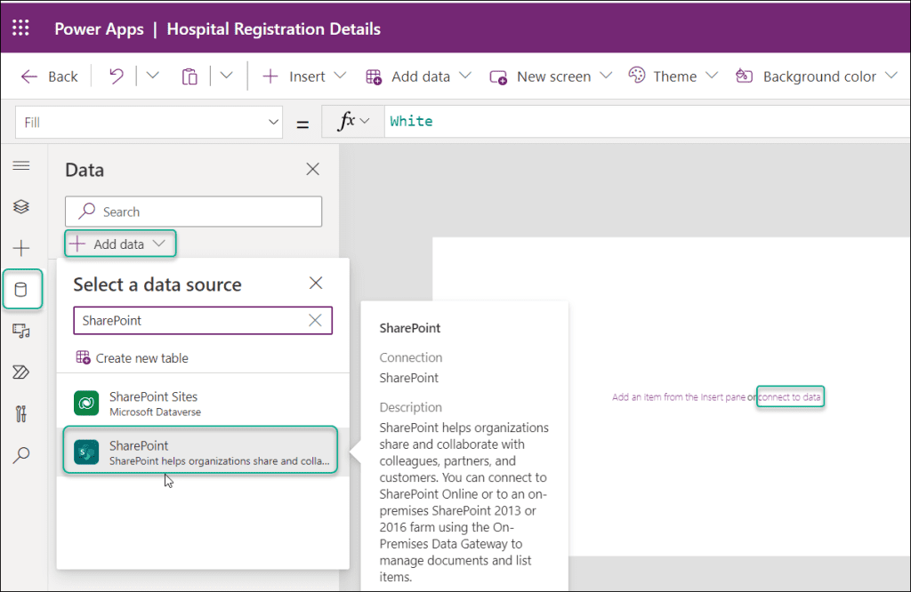 create powerapps from sharepoint list