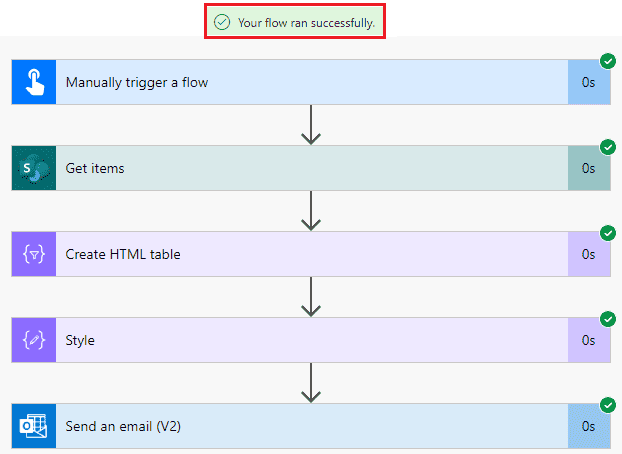 create an HTML table custom columns in Power Automate