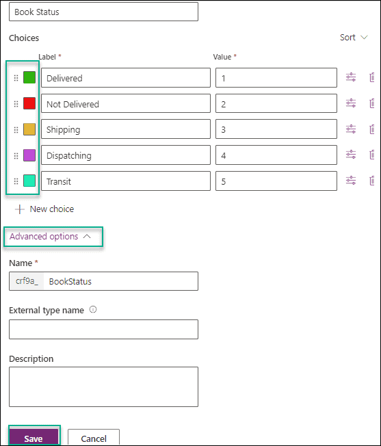 Create Choice Column in Dataverse