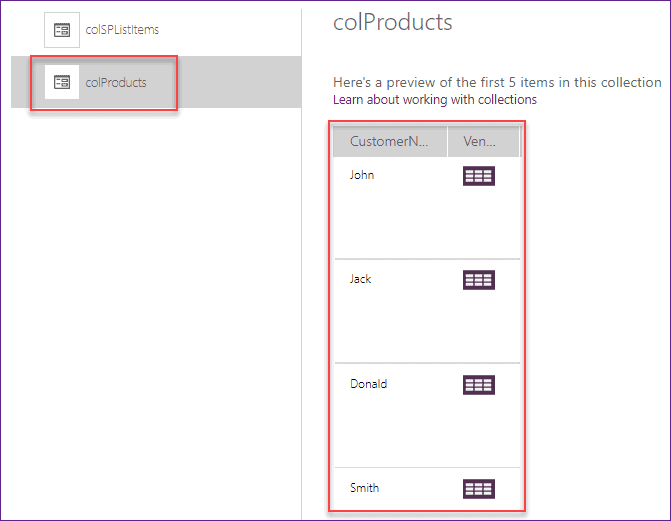 create collection in powerapps from sharepoint list