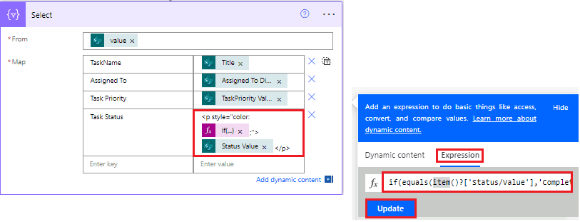 Create HTML Table Formatting in Power Automate