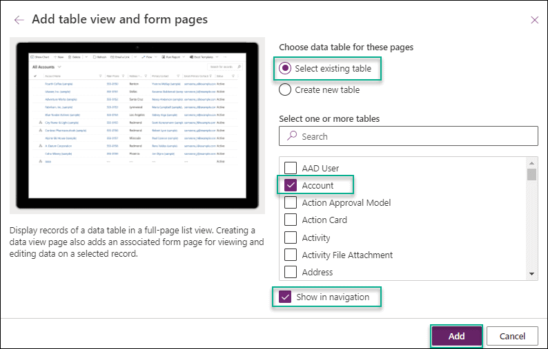 Create Power Apps app in solution