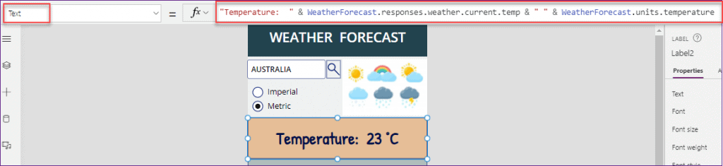 Create PowerApps Weather