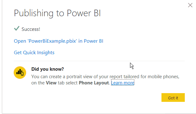 create power bi report from excel