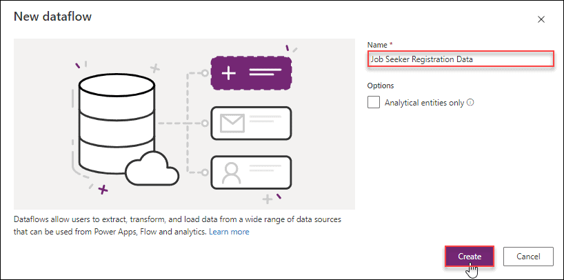 Create table from SharePoint list in Dataverse