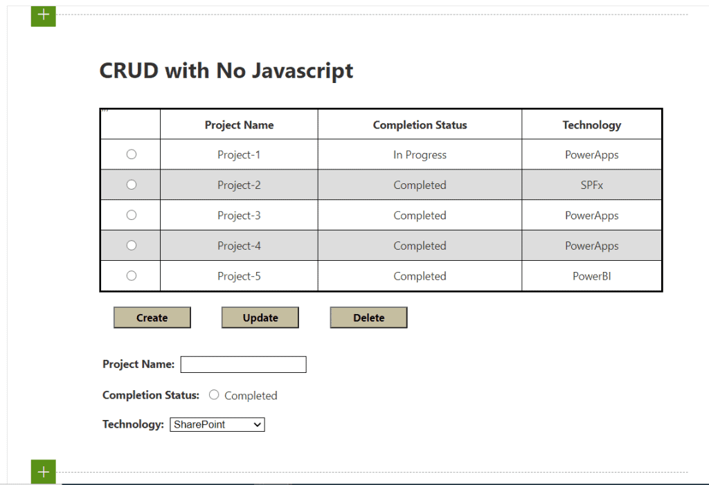 crud operations in spfx