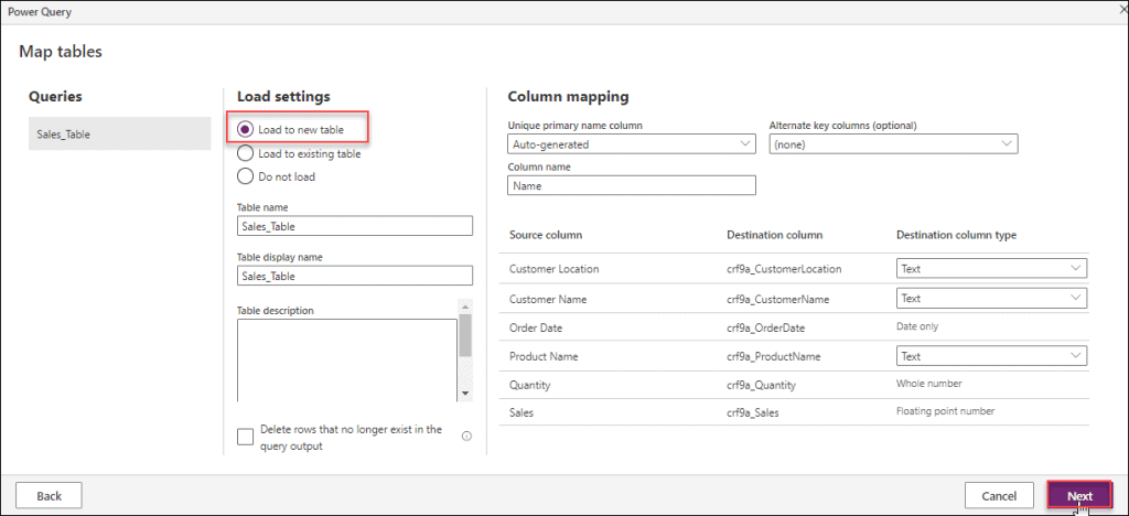 Dataverse copy data from excel