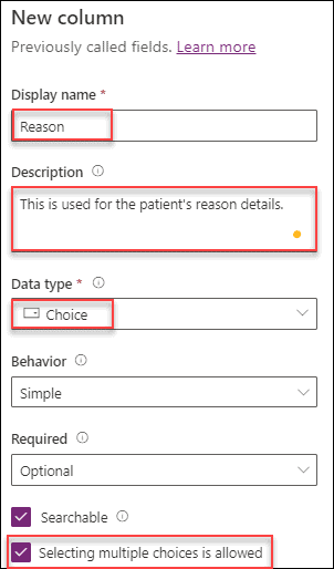 Dataverse create Choice Column