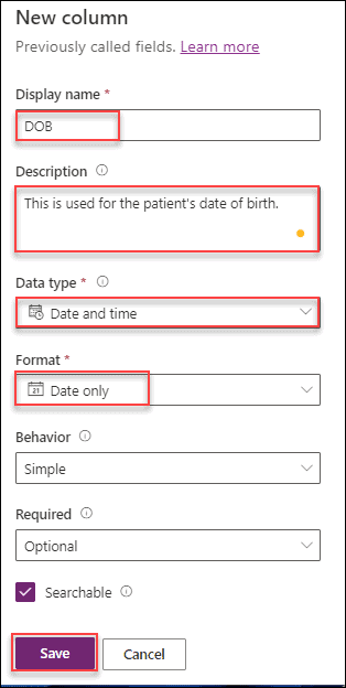 Dataverse create Date Column