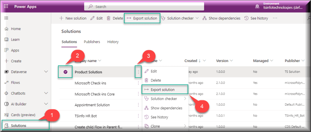 Dataverse Export Solution