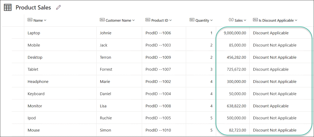 Dataverse Formula Column Example