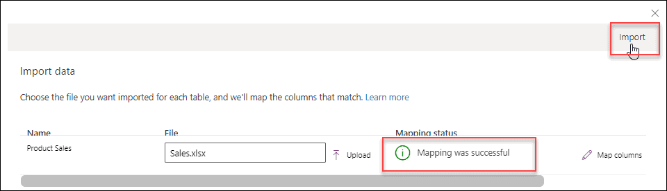 Dataverse import data from excel