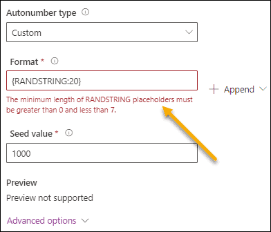 Dataverse Primary Key Auto number