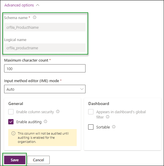 dataverse primary name autonumber