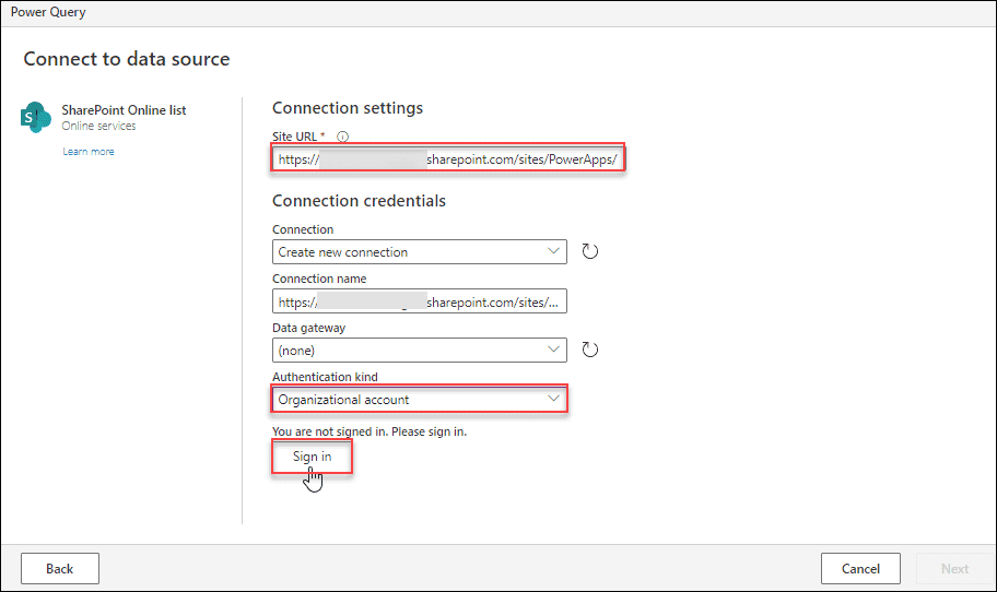 dataverse to sharepoint list