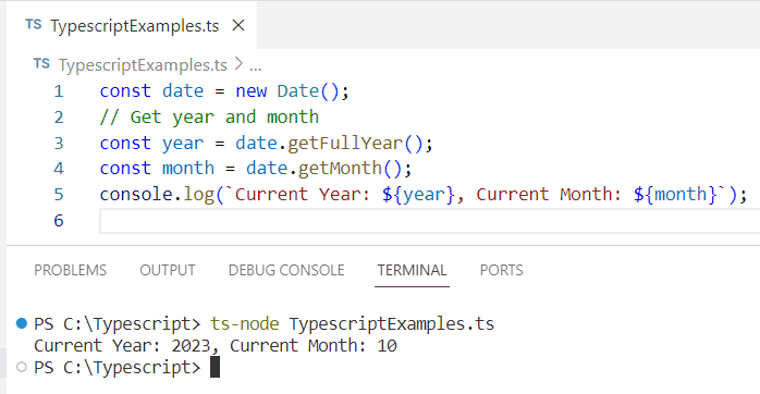 date type in typescript