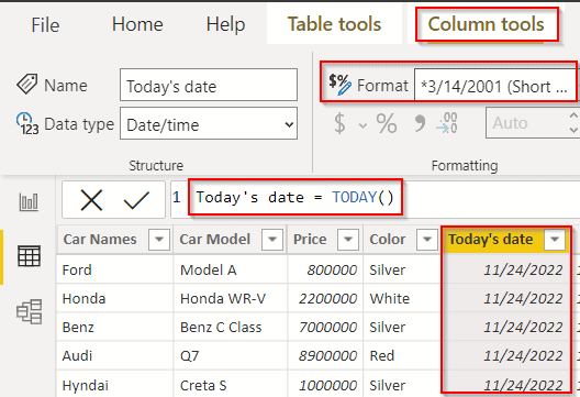 Dax today without the time example