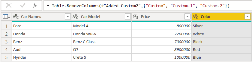 Delete Empty columns in Power Query example