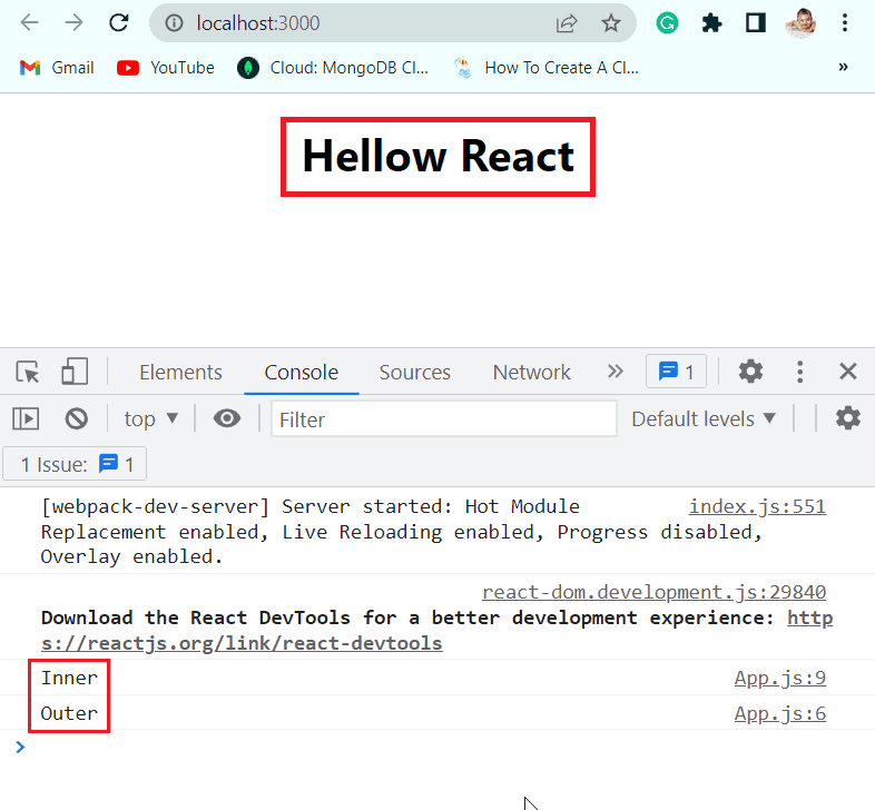 event bubbling in react