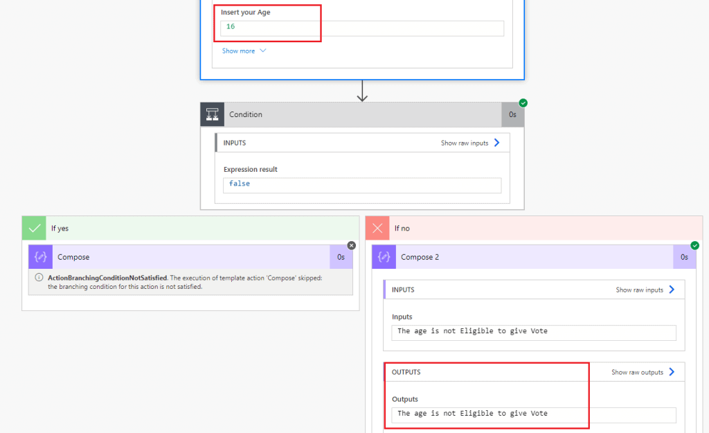 Example of IF Condition in Power Automate