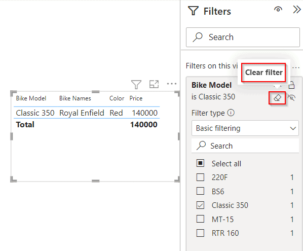 Example of Power BI DAX remove visual filter