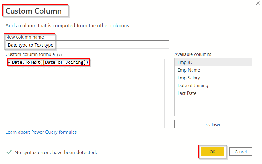 Example of Power query add column date to Example of Power query add column date to text